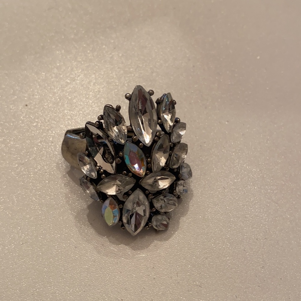 Stretchy * Diamond * Fashion Cocktail Ring - Picture 2 of 3